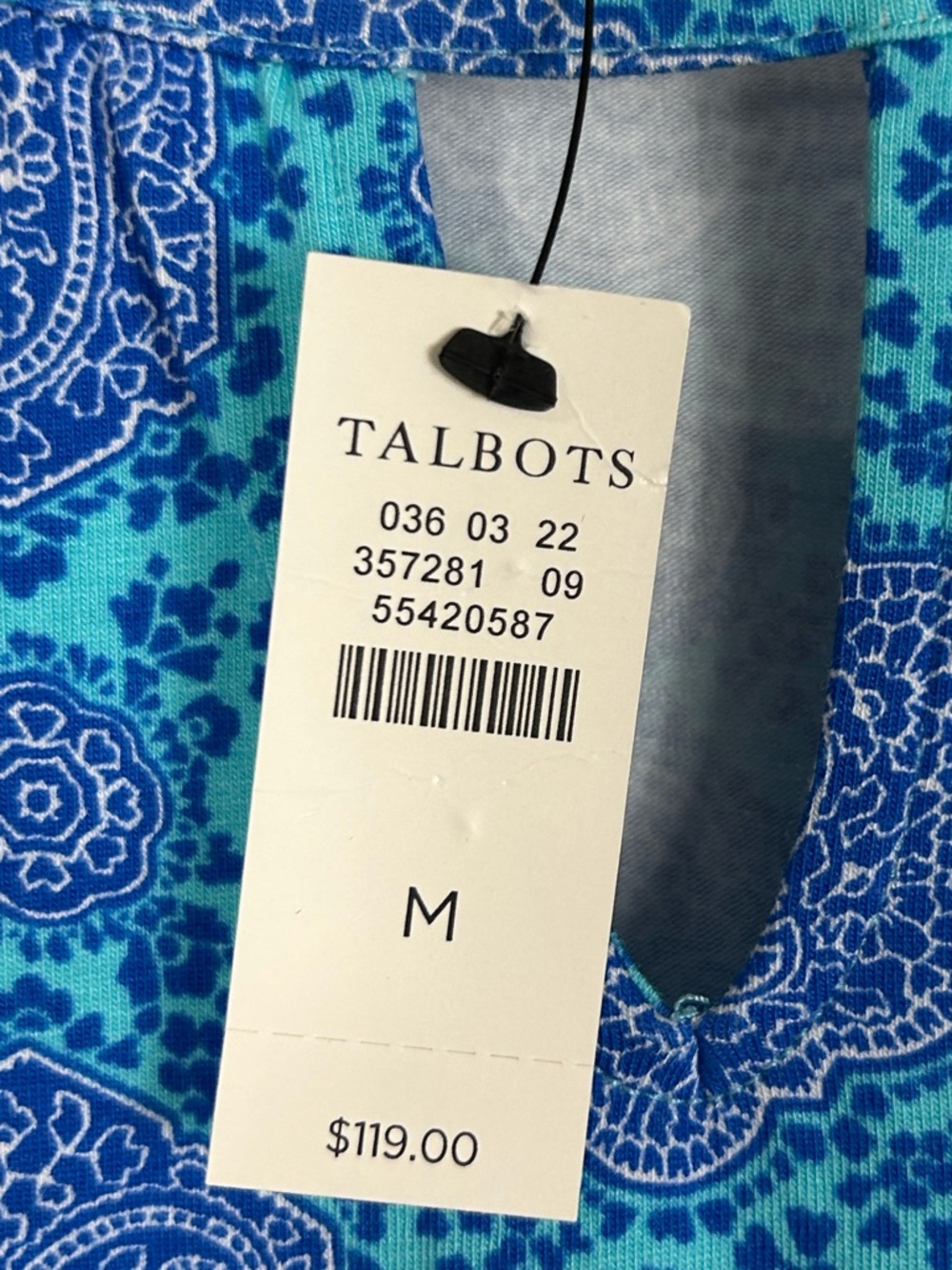 NWT Talbots maxi paisley print blue dress size M medium NEW - Picture 7 of 8